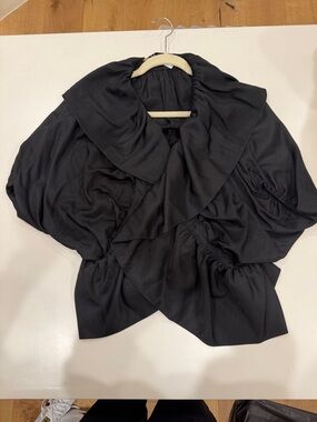 Simply Vera Vera Wang Black Draped Ruffled Jacket